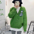 Western Style Idle Style Bear Pattern Sweater For Outer Wear