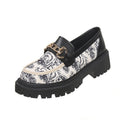 Plus Size National Style Muffin Platform Loafers Female Fashionable Golden Chain