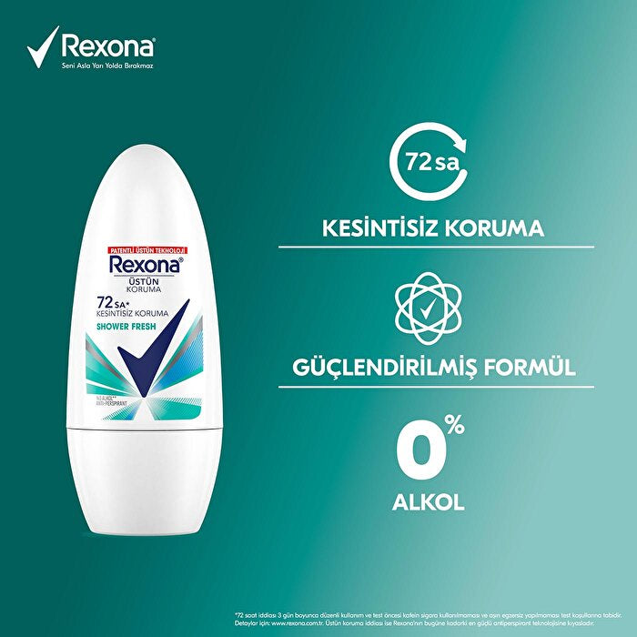 Rexona Women's Roll On Deodorant Shower Fresh 1.7oz - 72 Hour Protection