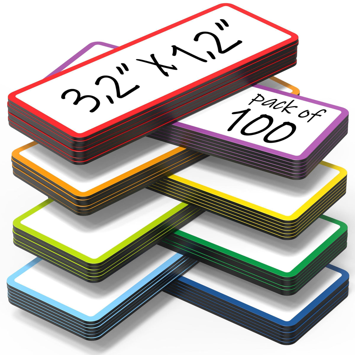100 Pack Dry Erase Magnetic Labels 3.2x1.2 in Magnetic Name Tags for Classroom Lockers School Bus Classroom Magnets for Names Magnet Labels for Whiteboard Magnet Names Plates for Classrooms