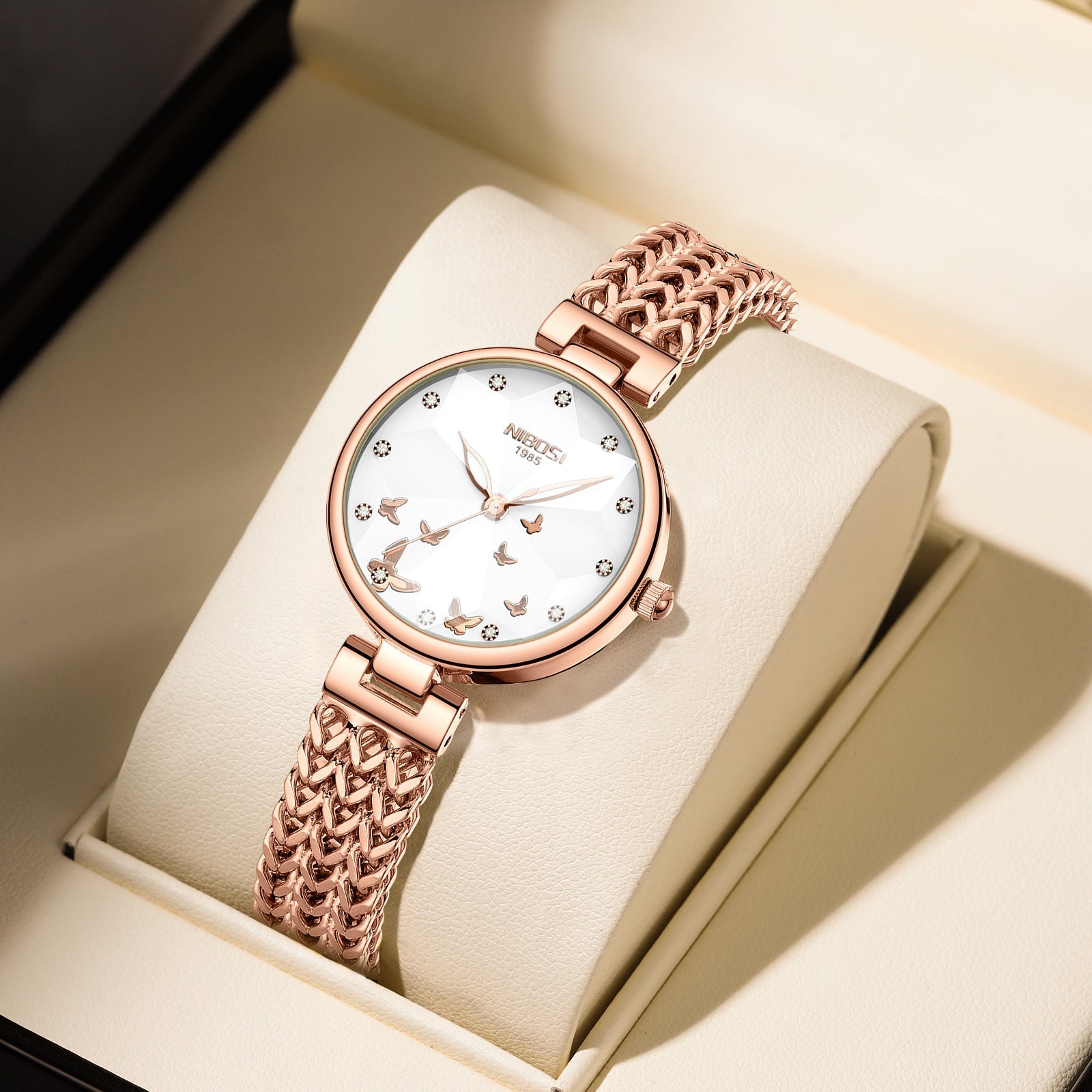 New Stylish Niche Womens Waterproof Watch With A Steel Band