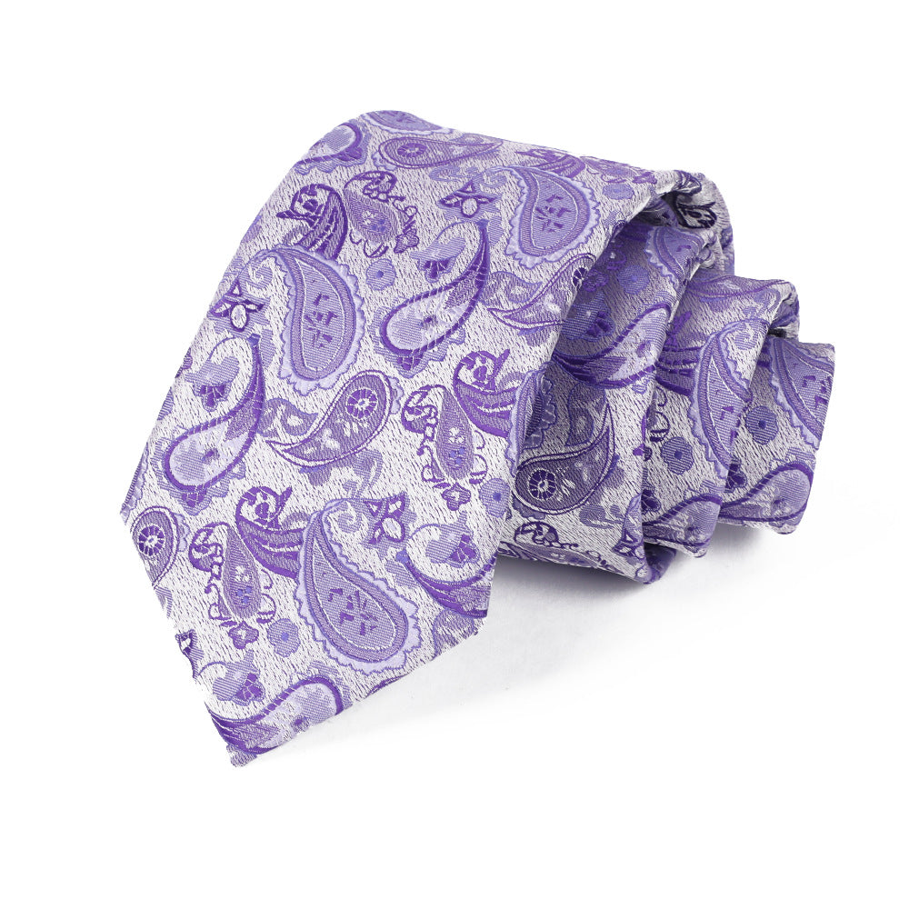 Jacquard-embroidered Cashew Flower Tie