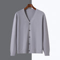 V-neck Knitted Cardigan Coat Men's Andy Velvet Long Sleeve