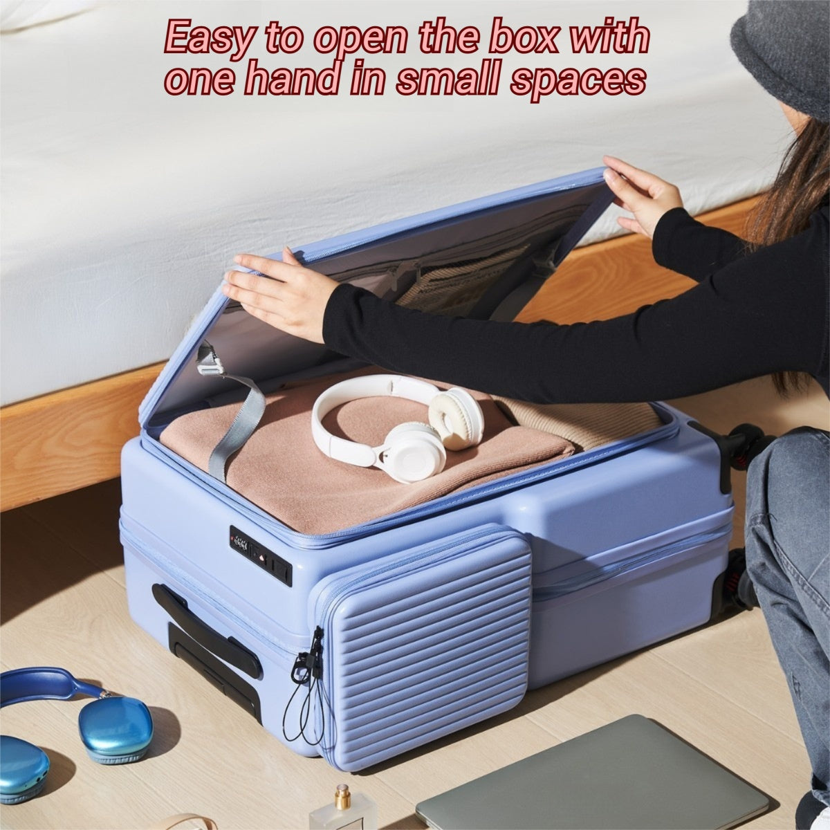 New 20 Inch,24 Inch Luggage Compartment, Large Deep Cabin Luggage Compartment, Side Opening Luggage Compartment, Luggage Rack With Pull Rod, Universal Silent Wheels, Password Box Travel Luggage