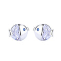 S925 Sterling Silver Kissing Gourami Stud Earrings
