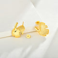 925 Sterling Silver Ginkgo Biloba Stud Earrings