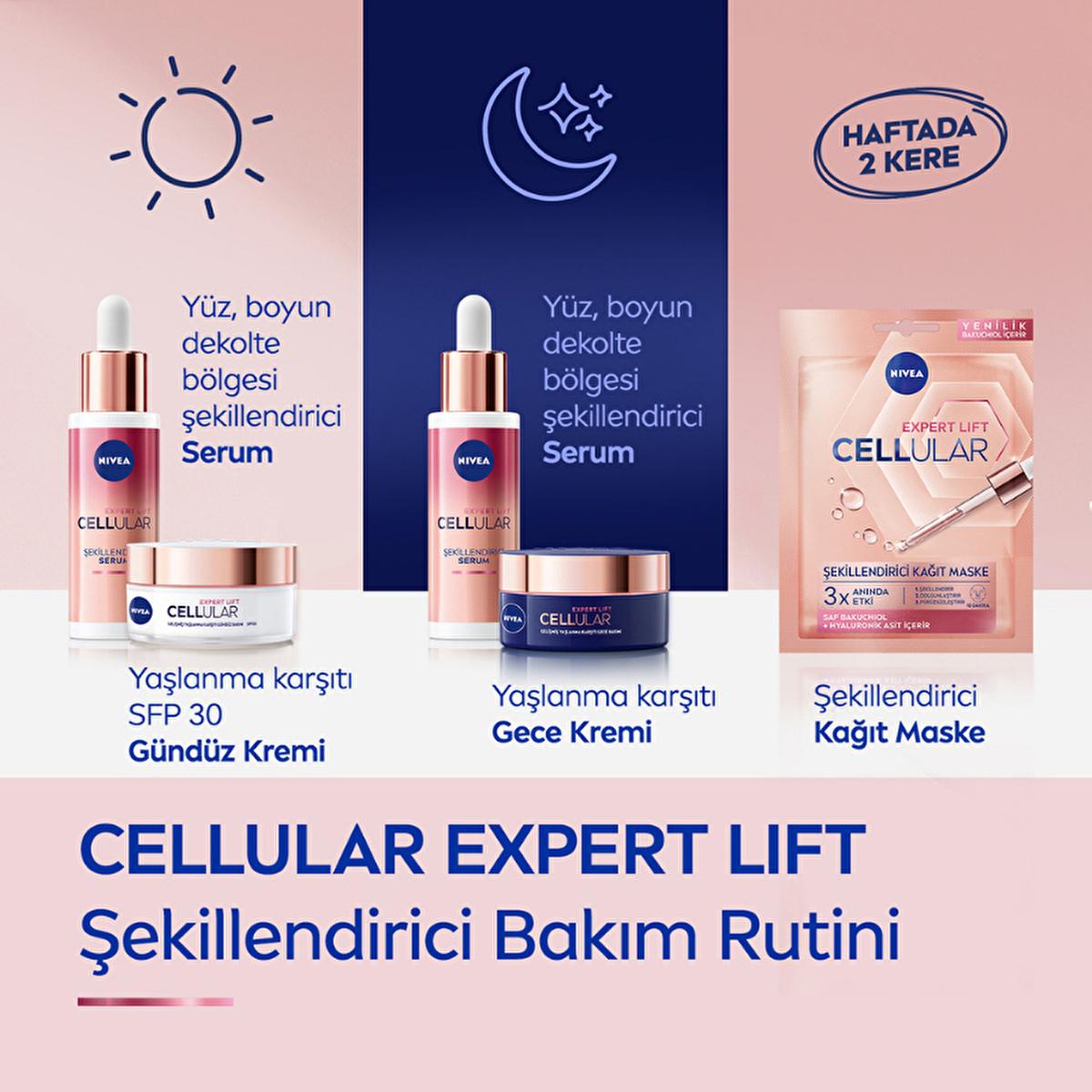 Nivea Cellular Expert Lift Bakuchiol Serum: Natural Retinol Alternative for Anti-Aging, Wrinkle Reduction & Skin Firming - Face, Neck & DŽcolletŽ