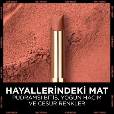 Loreal Paris Color Riche Intense Volume Matte Lipstick - 500 Beige Freedom - Long Lasting, Hyaluronic Acid for Fuller Lips