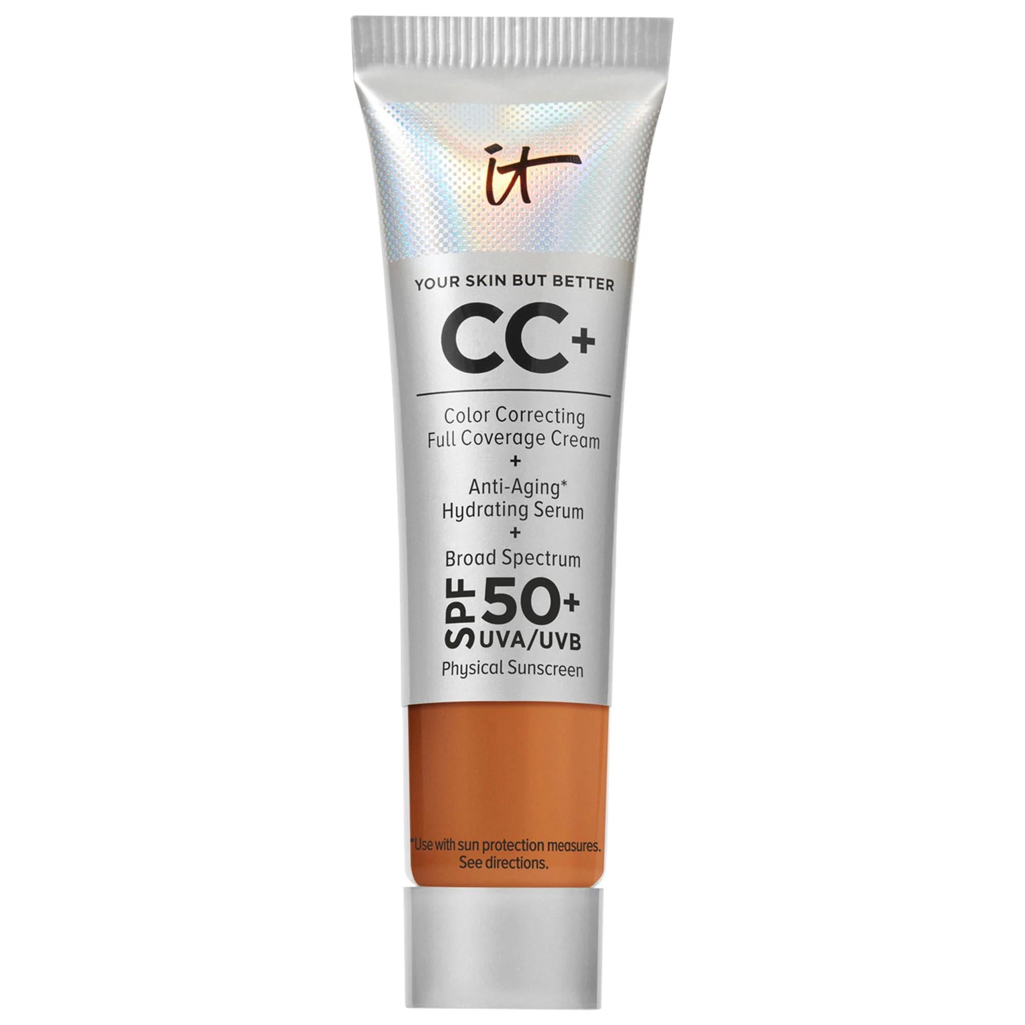 IT Cosmetics CC+ Cream: Full Coverage Color Correcting Foundation with SPF 50+ - Anti-Aging, Hydrating, Minimizes Imperfections