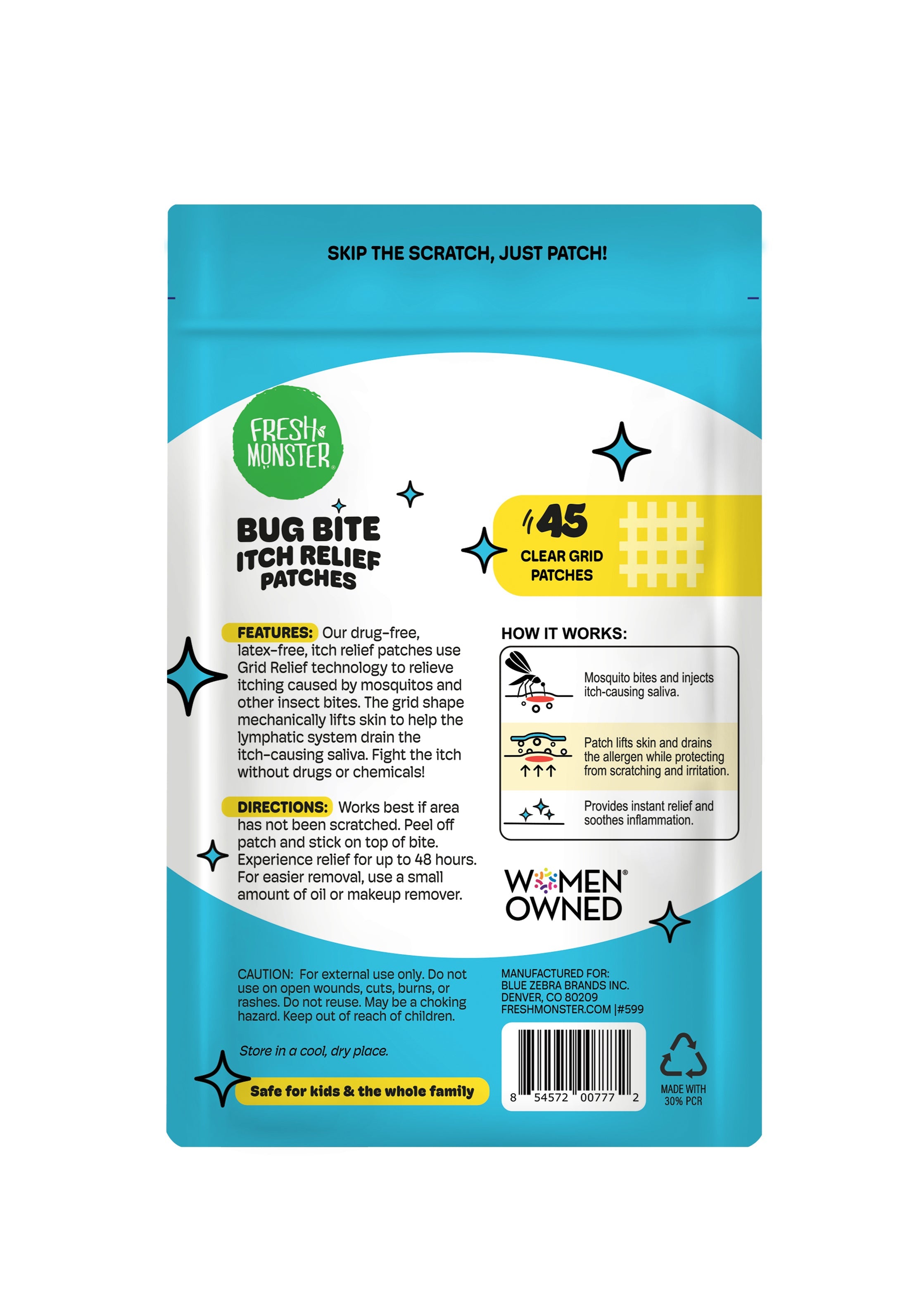 Fresh Monster Bug Bite Itch Relief Patches