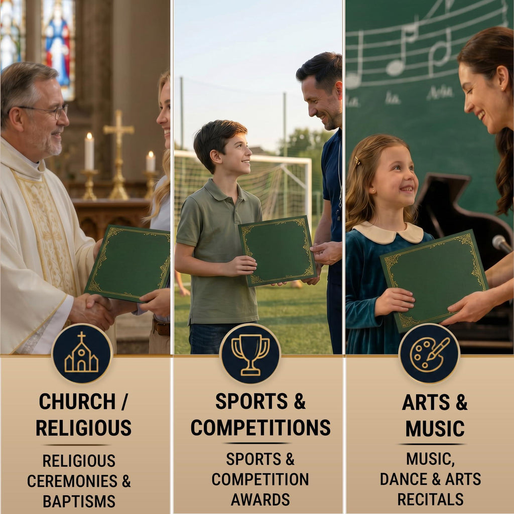50 Pack Premium Green Certificate Holders 8.5 x 11 inch Heavyweight 300gsm Cardstock Diploma Holder & Certificate Folder Award Certificate Folders for Graduation with Gold Foil Diploma Cover