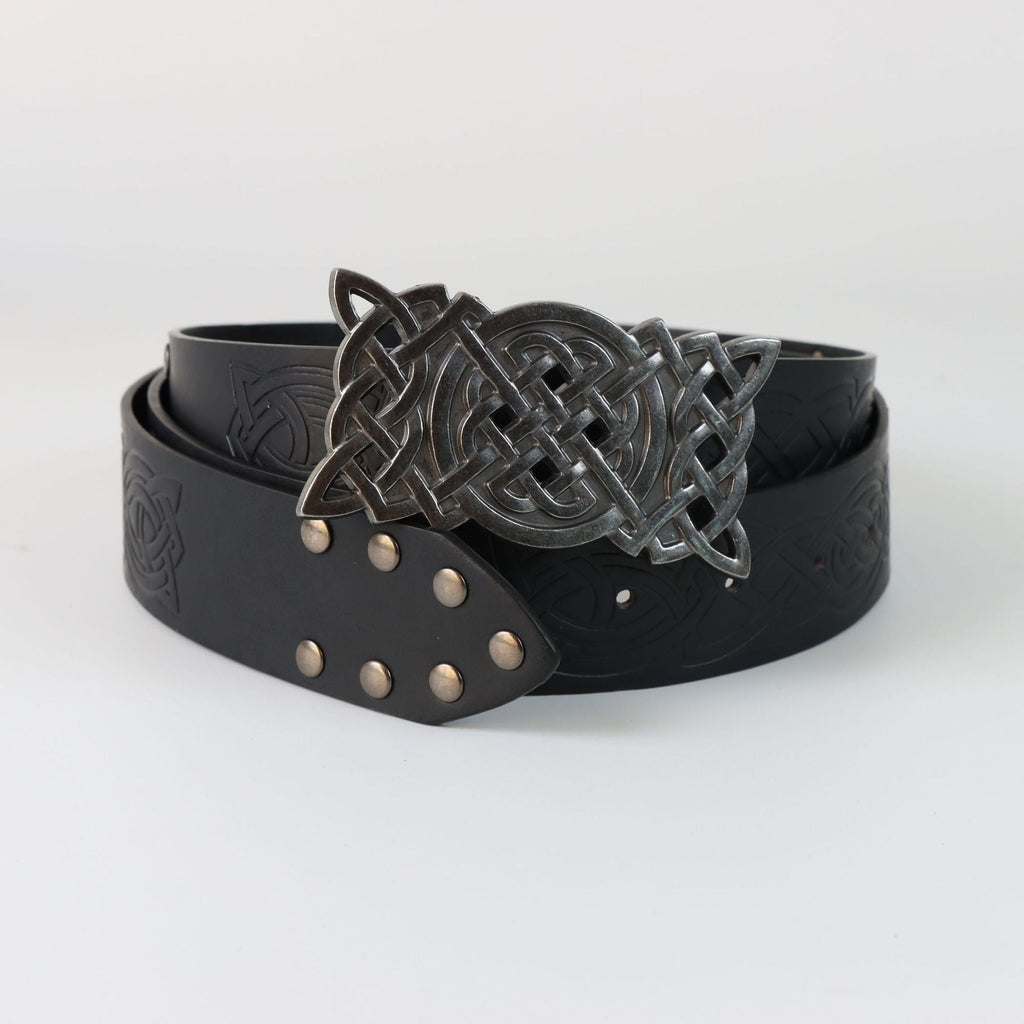 Viking Style Skateboard Buckle Embossed Rivet Belt