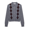 Womens Fashion Lapel Long-Sleeve Single-Breasted Knit Cardigan