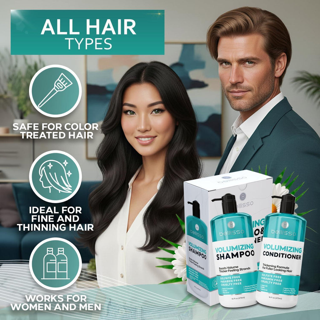 Volumizing Shampoo and Conditioner Set 16 Fl Oz Set of 2 Sulfate Free Thickening Formula for Fine and Thin Hair Volume Boost Professional Salon Hair Care for Men and Women