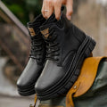 Men's Autumn High-top Martin Boots, British Style Casual Leather Shoes, Anti-slip Wear-resistant Short Work Boots
