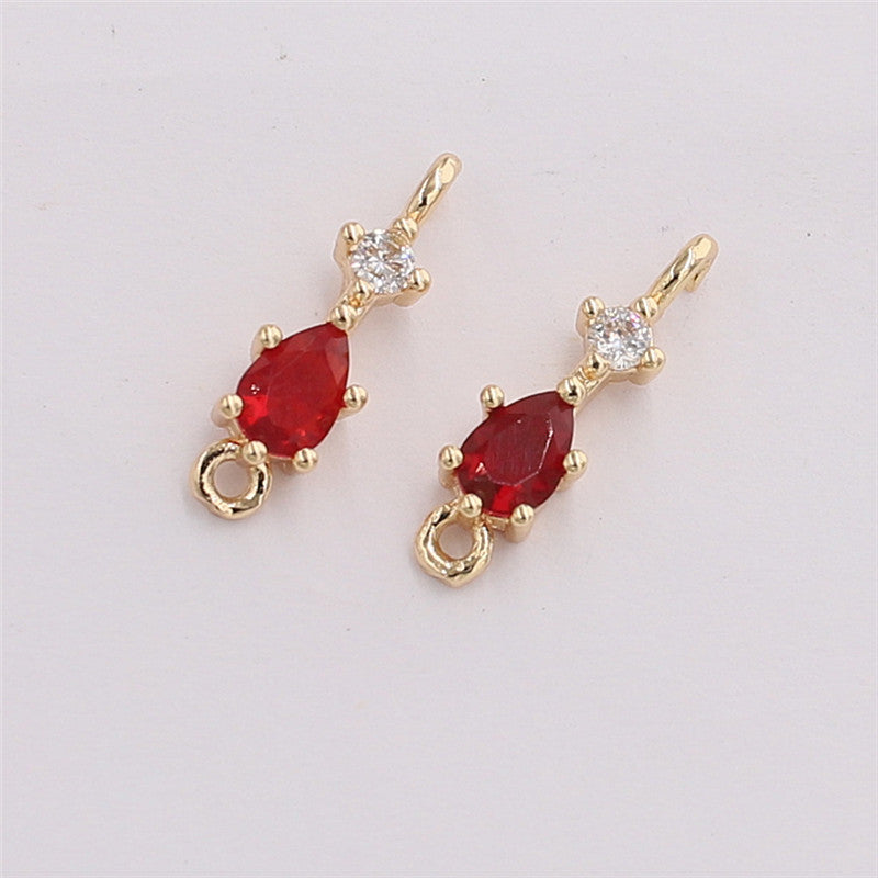 DIY Jewelry Accessories Copper Micro-pave Cubic Zirconia Teardrop Pendant