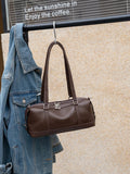 Vintage First-layer Vegetable-tanned Leather Pillow Bag, Large-capacity Genuine Leather Women's Bag, Cross-border European And American Style Single-shoulder Underarm Bag