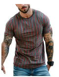 Men's Fashion Striped Casual Short-Sleeve