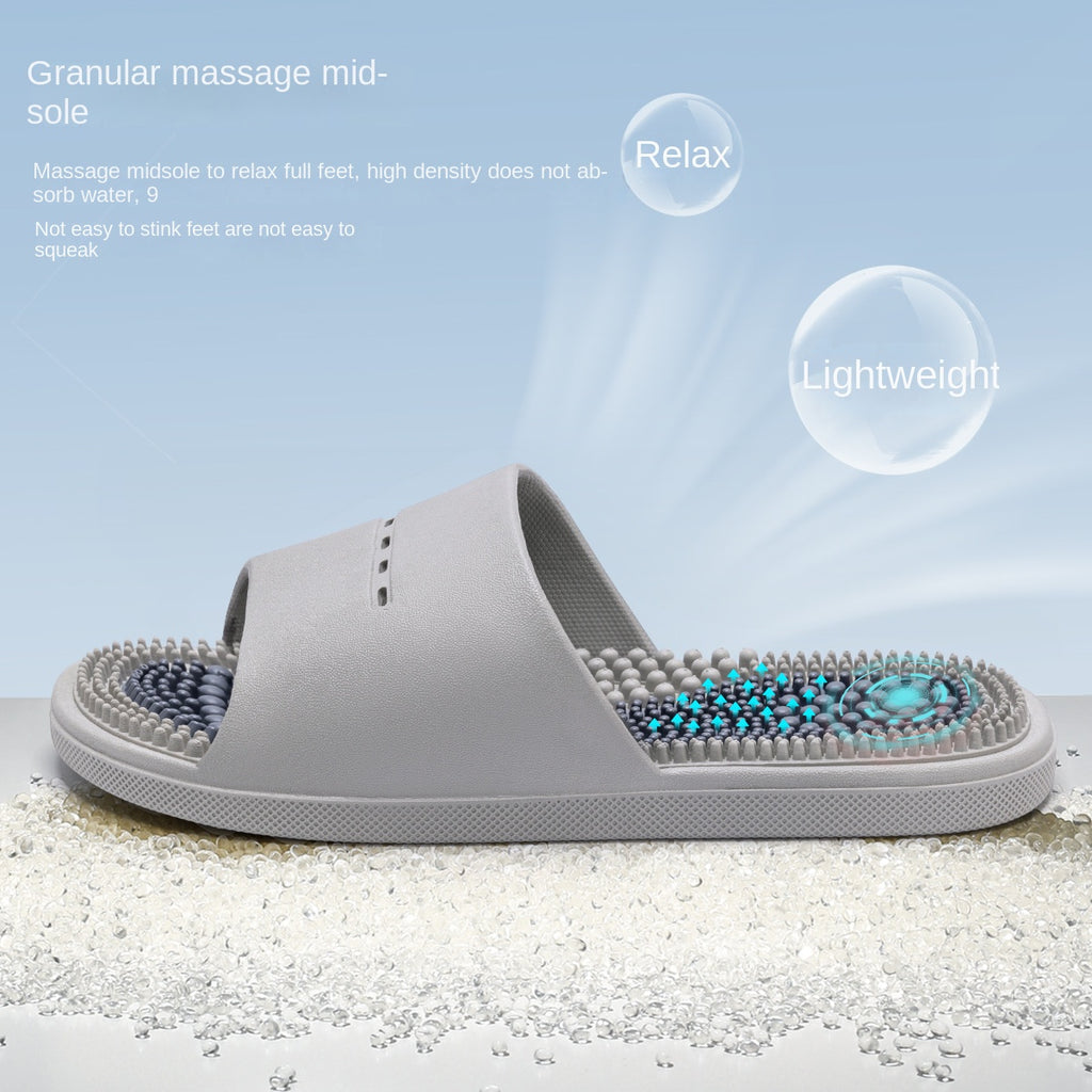 Massage Slippers Non-Slip Bath Massaging Reflexology Sandals PVC Men's Slippers