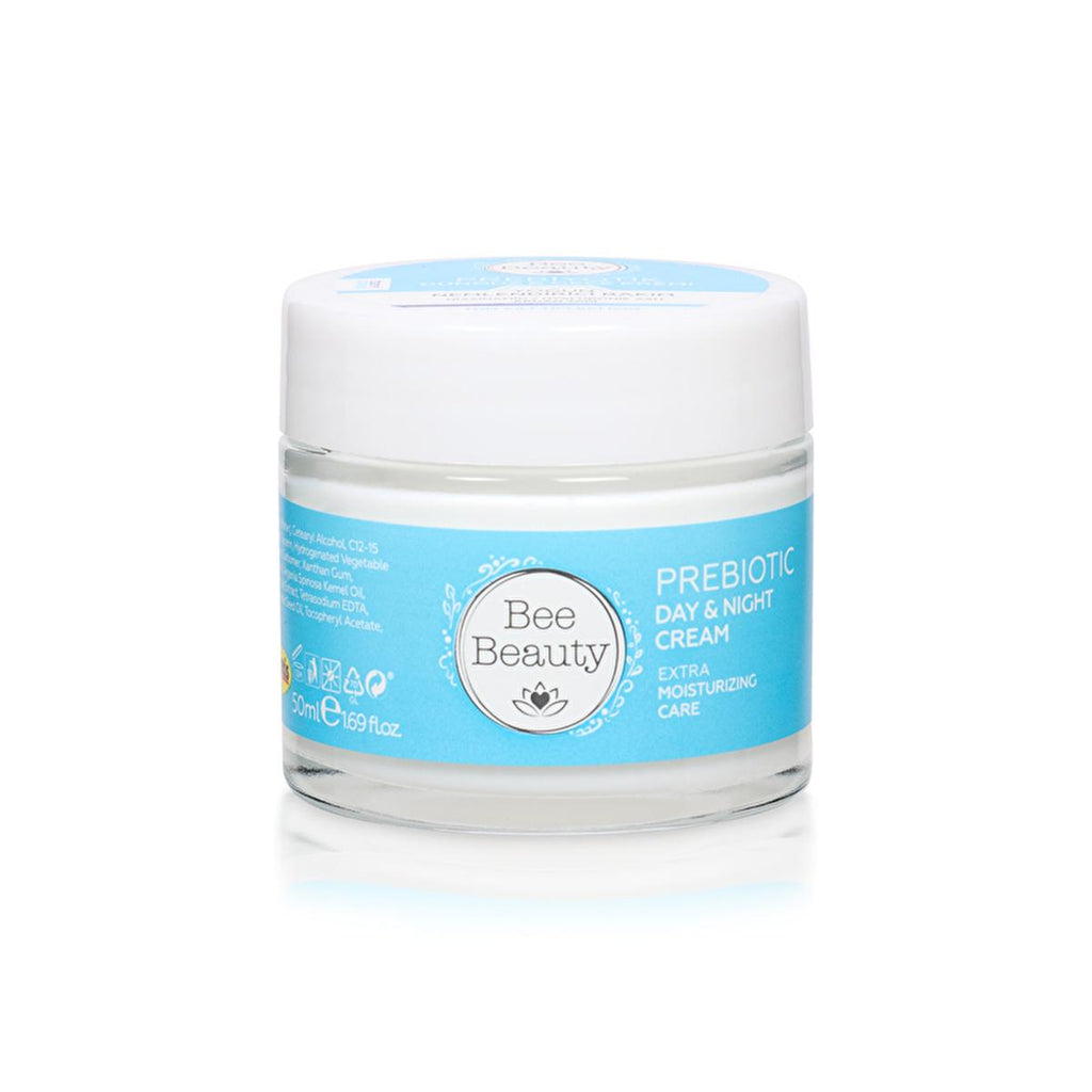 Bee Beauty Prebiotic Day & Night Cream - Hyaluronic Acid & Glycerin Moisturizing Cream for Hydrated Skin, 50ml