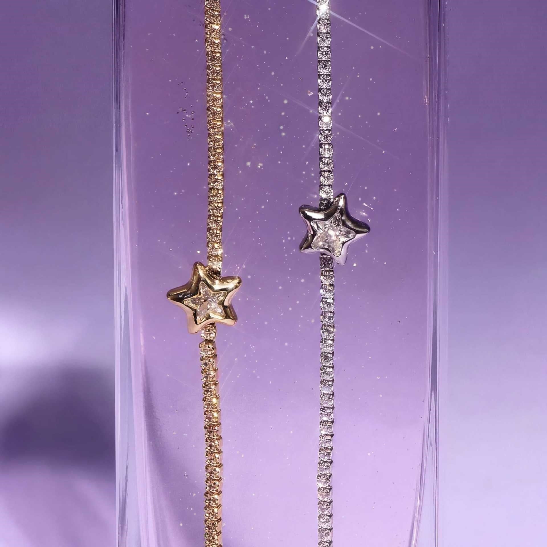 Starry Diamond-encrusted Full-diamond Bracelet For Women