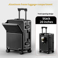 Frame Luggage, Front Open Lid Luggage, 20 Inch 24 Inch Large Capacity, TSA Lock, Universal Wheel Aluminum Frame Luggage, Sturdy And Durable Bag Set