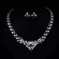 Zircon Flower Stud Necklace Set