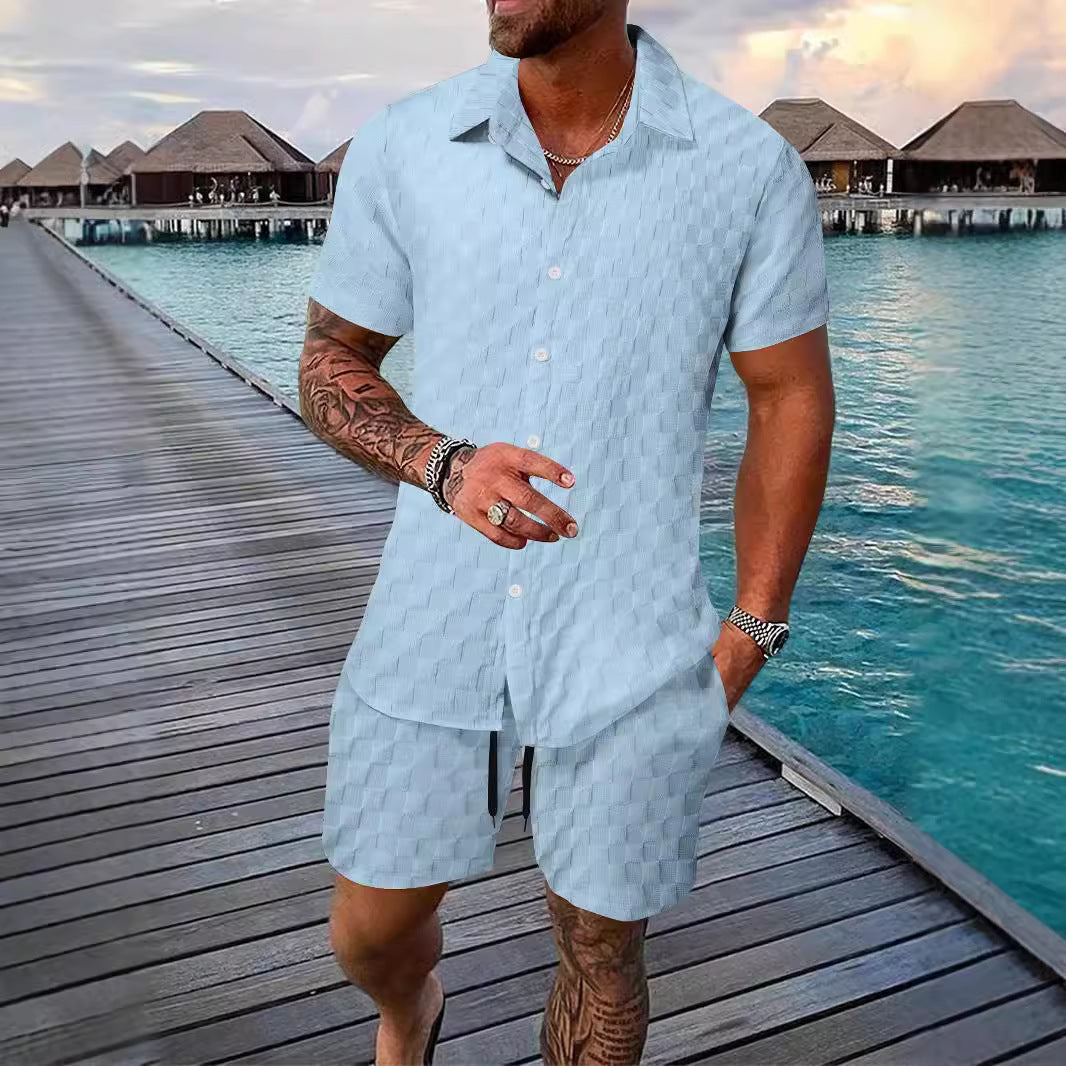 Men's Chemical Fiber Shirt Casual Suit