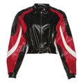 Motorcycle Slim Round Neck PU Leather Jacket
