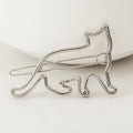 Metal Hollow Cat Hairpin Alloy Clip