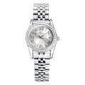 Womens Stylish Minimalist Elegant Luminous Stainless-steel Watch With Diamond Accents