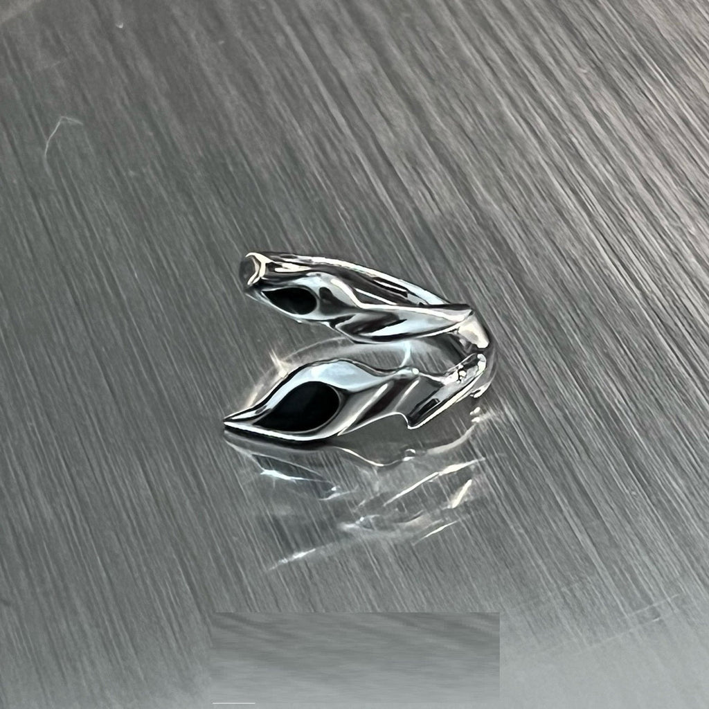 Irregular Black Onyx Street Tide Ring