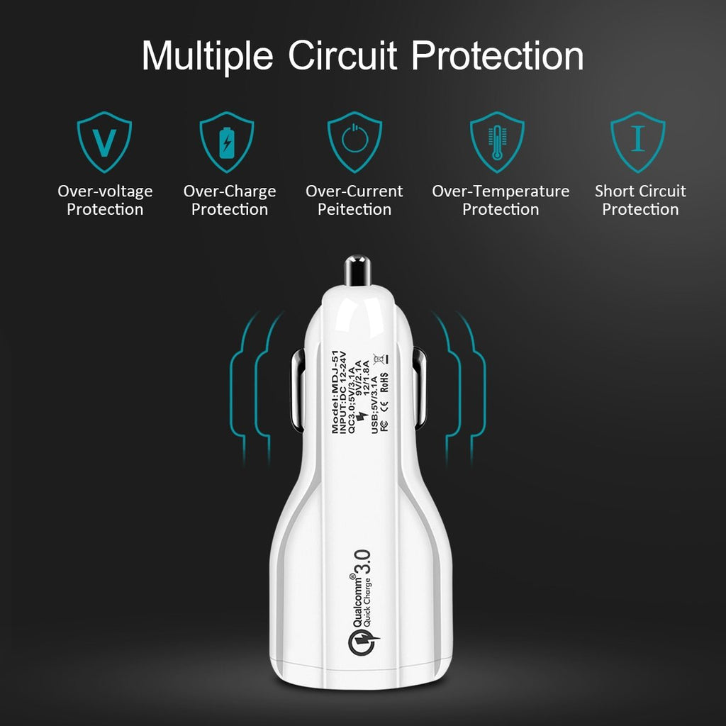 Quick Charge 3.0 Dual USB Car Charger
