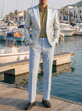 Mens Banquet Dress Gold-Embossed Suit Set