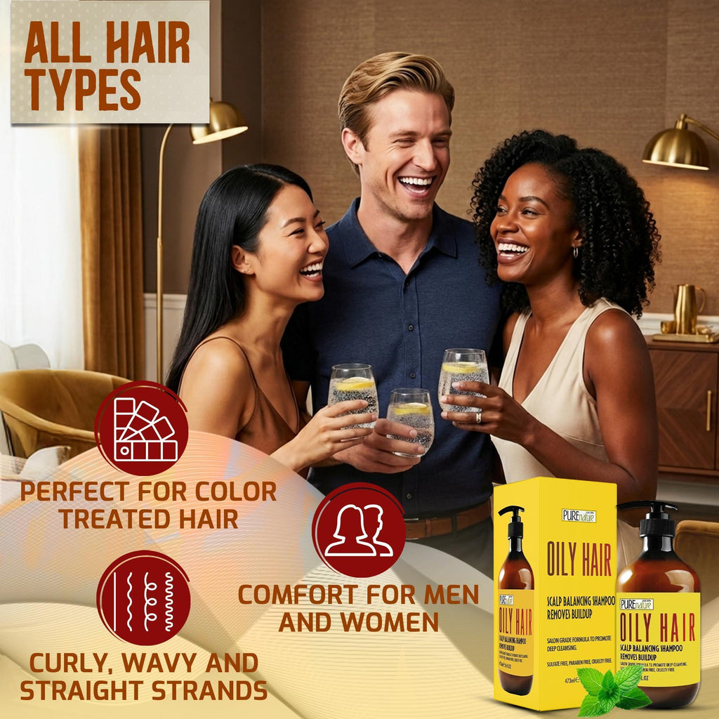 Oily Hair Shampoo Sulfate Free 16 Fl Oz Buildup Remover for Itchy Scalps Deep Cleanse Shampoo for Dandruff and Flake Treatment for Men and Women Paraben Free Salon Professional Formula