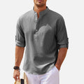 Mens Cuffed Button Down Collar Shirt