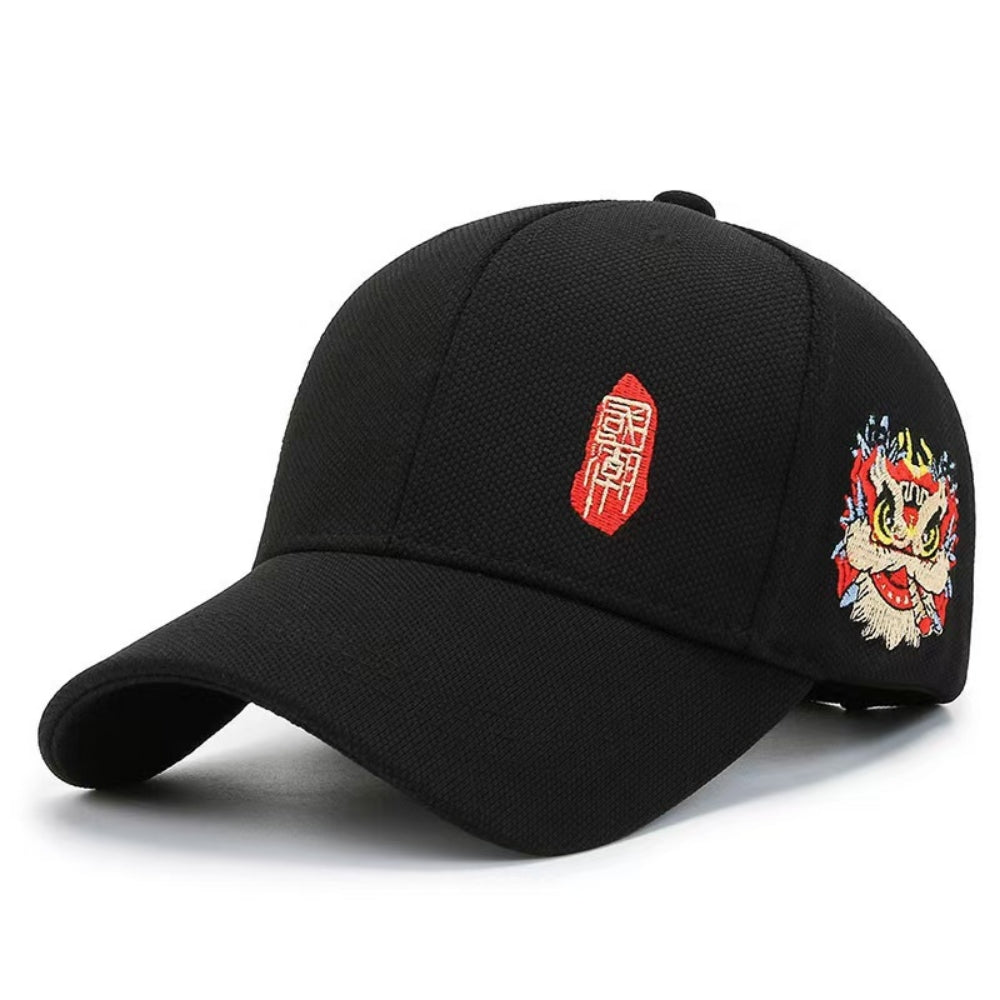 National Trend Lion-pattern Baseball Cap - Breathable Hard-top Baseball Cap For Spring And Summer, Suitable For Outdoor Leisure Wear