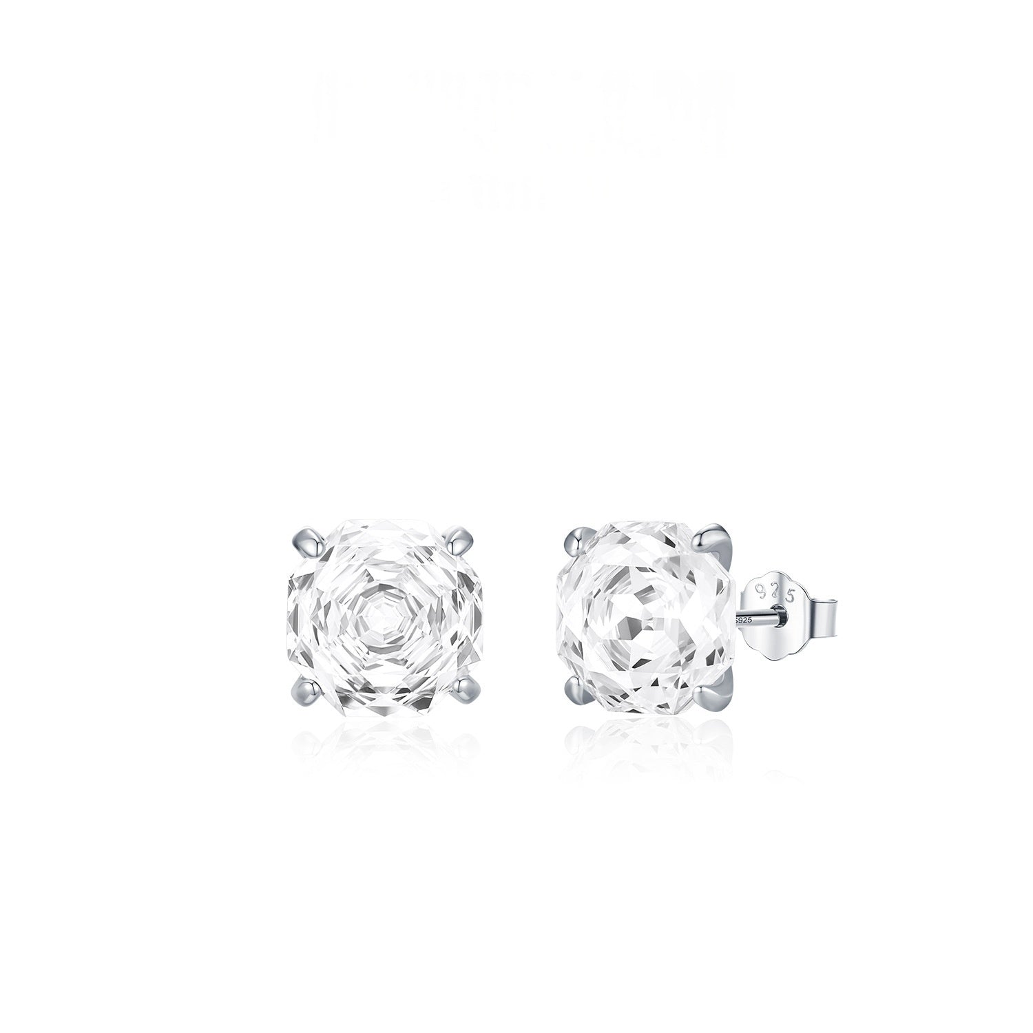 Basic Rose-cut Sparkling Diamond Stud Earrings Unisex Accessory