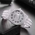 Roman Numeral Dial Steel Band Quartz Watch
