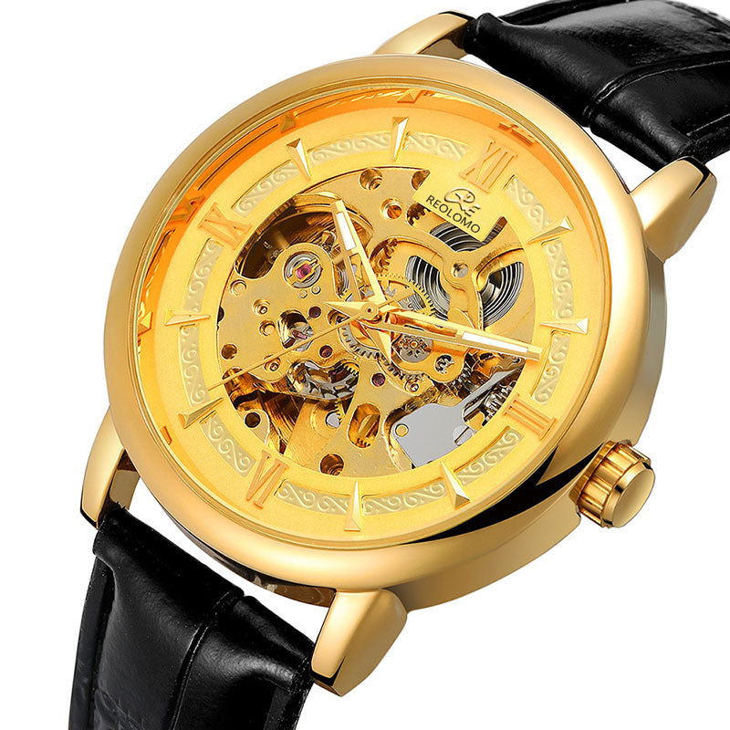European And American-style Mens Fashionable Hollow-out Mechanical Watch