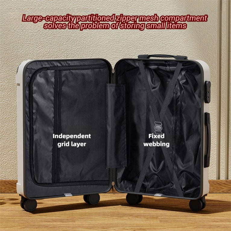 20 Inch 24 Inch Luggage, Silent Universal Wheel Anti Compression, Multifunctional Luggage, USB Port, Folding Cup Holder, Side Hook, Business Travel Box, Foldable Portable Cabin Travel Box, Lightweight