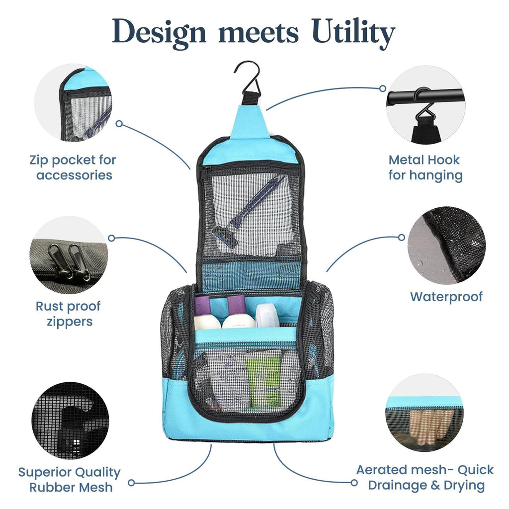 The Fine Living Co. Portable Shower Caddy Hanging Mesh Shower Caddy,10x4x8