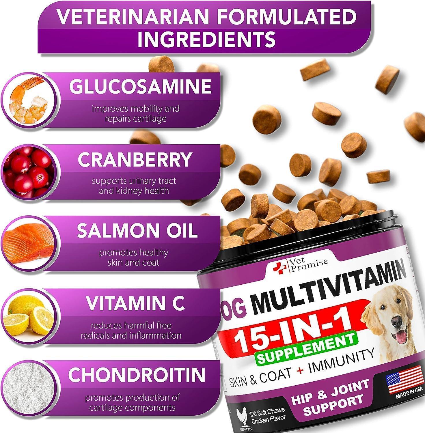 Dog Multivitamin Chews with Glucosamine 240 Count 2-Pack