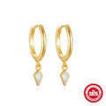 S925 Sterling Silver Kite-Shape Stone Earrings