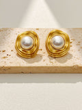 High-end Irregular-shaped Round Stud Earrings