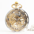 Golden mechanical pocket watch