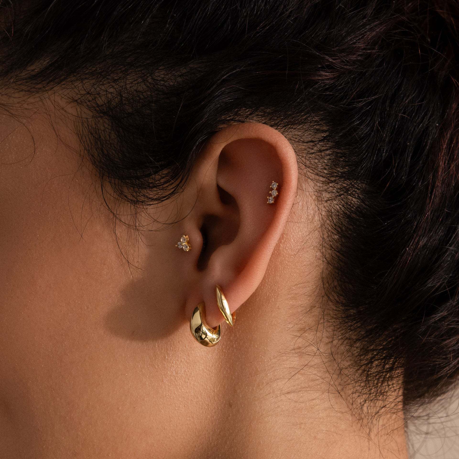 Gold-plated V Shaped Earrings