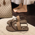 New Summer Soft Sole Flat Sandals For Women, Thong Style Elegant Beach Vacation Shoes Matching Dresses