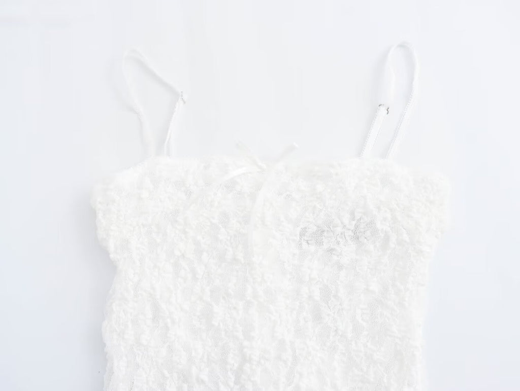 Summer Lace Slimming Slip Dress Lace Skirt