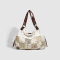 Womens Cotton Floral Patchwork Hollow-Out Shoulder Bag